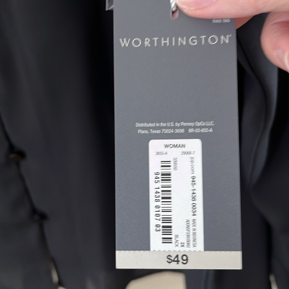 NWT Worthington Blouse Size 2X Georgette Style Fabric Collar Buttons Long Cuff - Picture 5 of 13